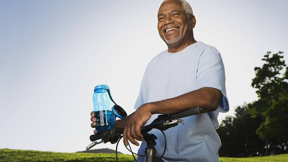 senior on a bike