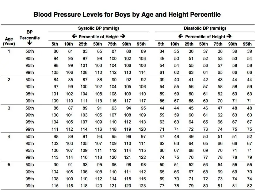 Blood Pressure Chart Age 40