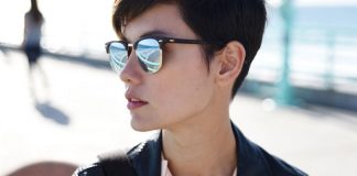 long undercut pixie cut with choppy ends for straight dark brown hair